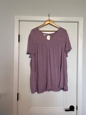 Sonoma Lavender Tunic Top with Crochet Yoke